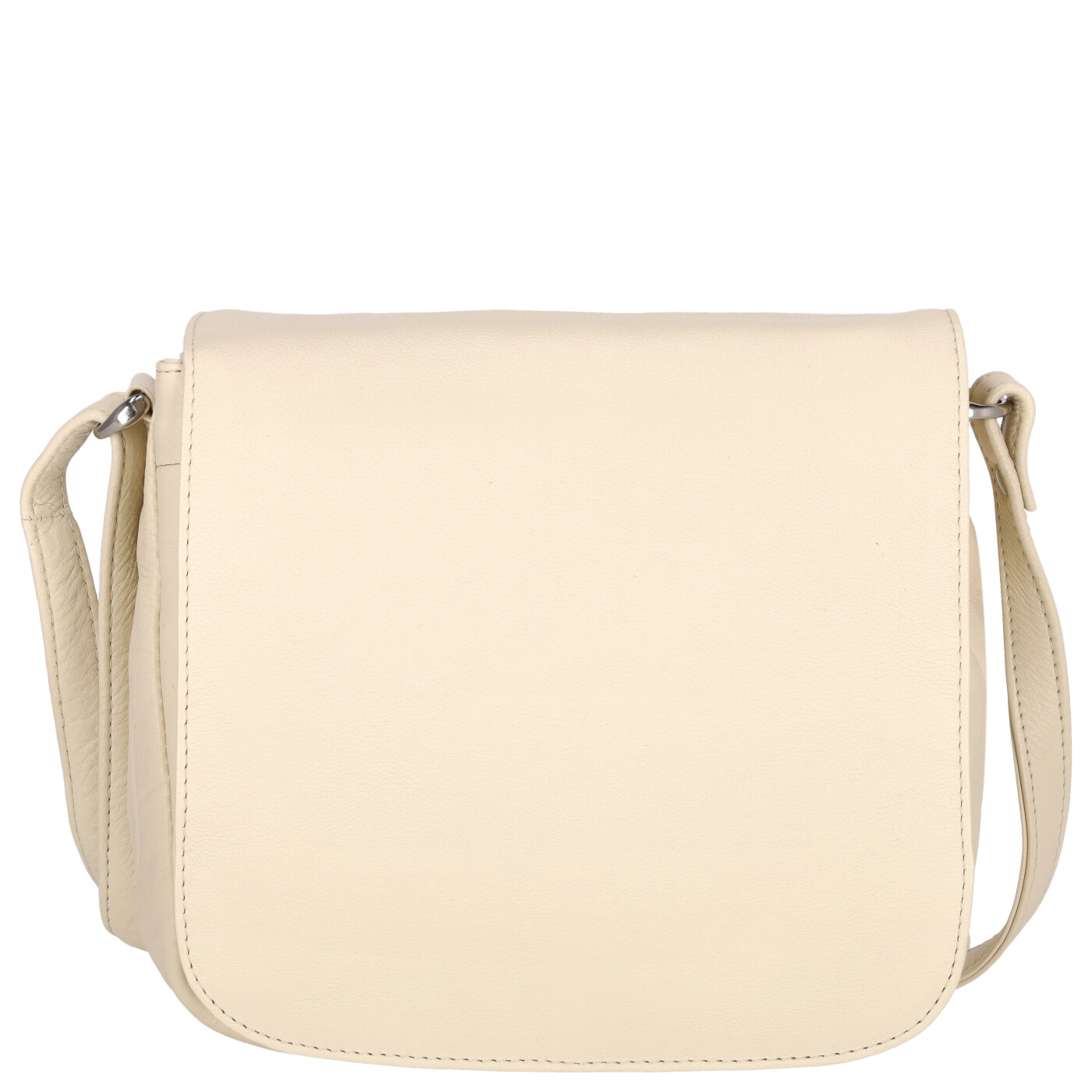 OKSO Umhängetasche 48161 beige, Damen Handtasche beige aus Leder