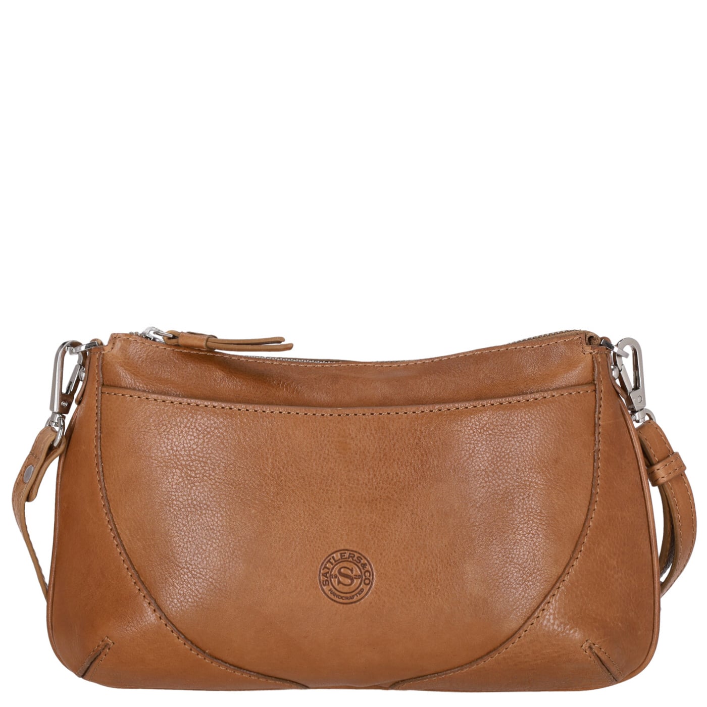 Sattlers & Co. Umhängetasche The Cowstep Fridolina cognac, Damen Handtasche braun aus Leder