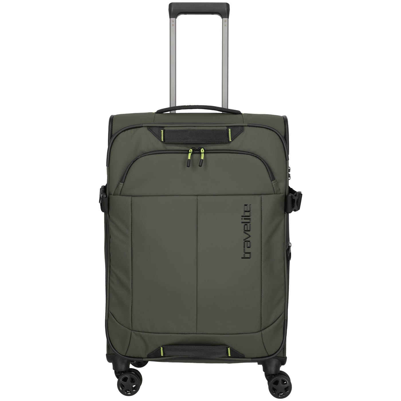Travelite Trolley Briize 4w M exp. 67cm khaki, 3,20kg leichter Polyester Stoffkoffer, Koffer gruen