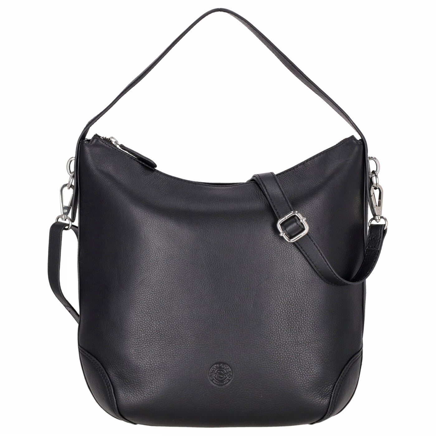 Sattlers & Co. Beuteltasche The Smooth Pempia Pouch black, Damen Handtasche schwarz aus Leder