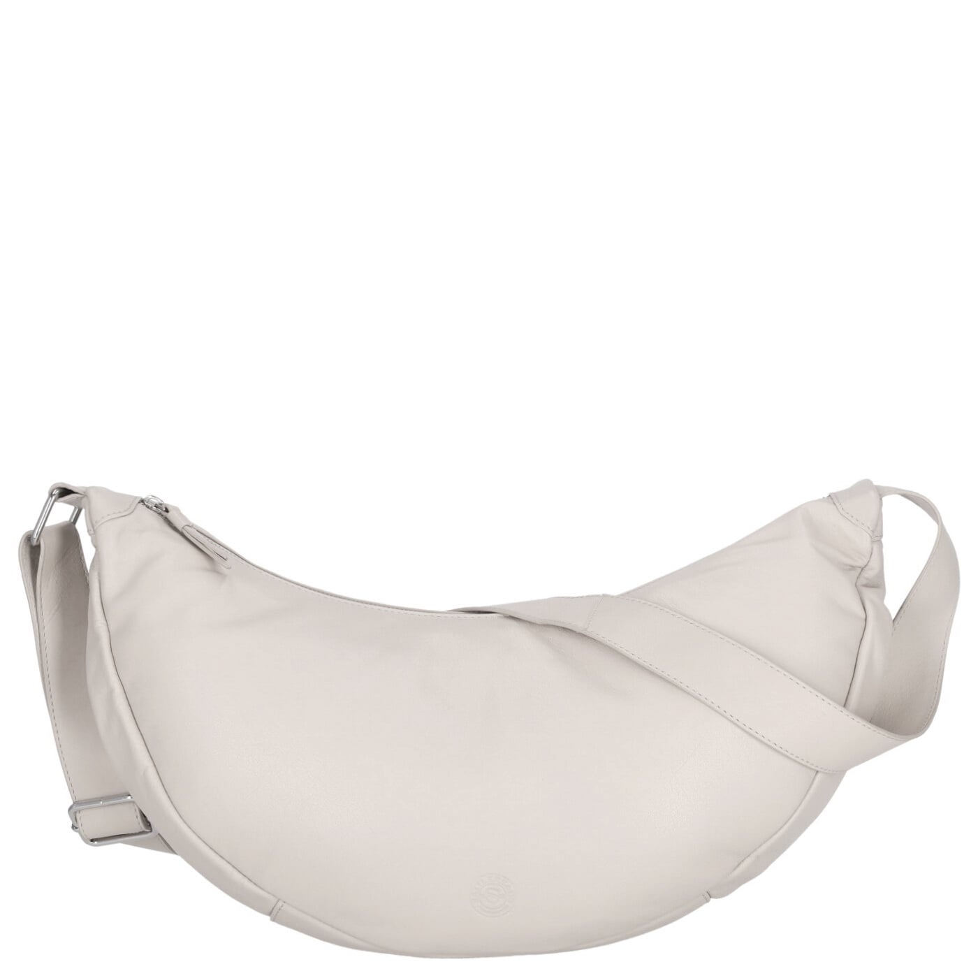 Sattlers & Co. Beuteltasche The Smooth Pilamaya Moon Bag steam, Damen Handtasche weiss aus Leder