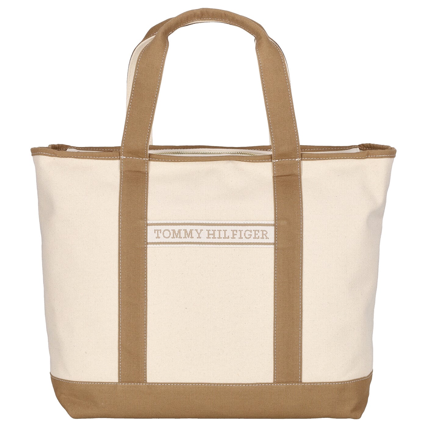 Tommy Hilfiger Shopper TH Summer Canvas Tote safari canvas, Damen Handtasche weiss aus Baumwolle