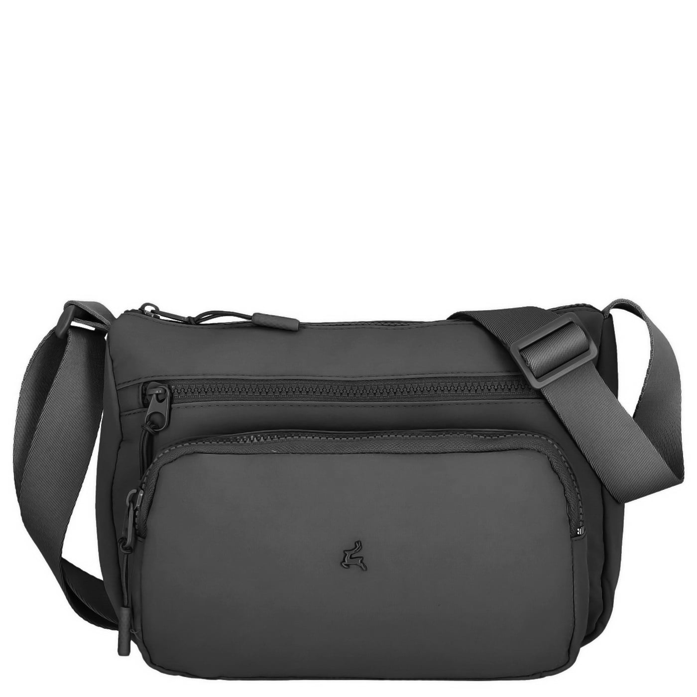 Prato Umhängetasche Crinkled Nylon CN23 black, Damen Handtasche schwarz aus Nylon