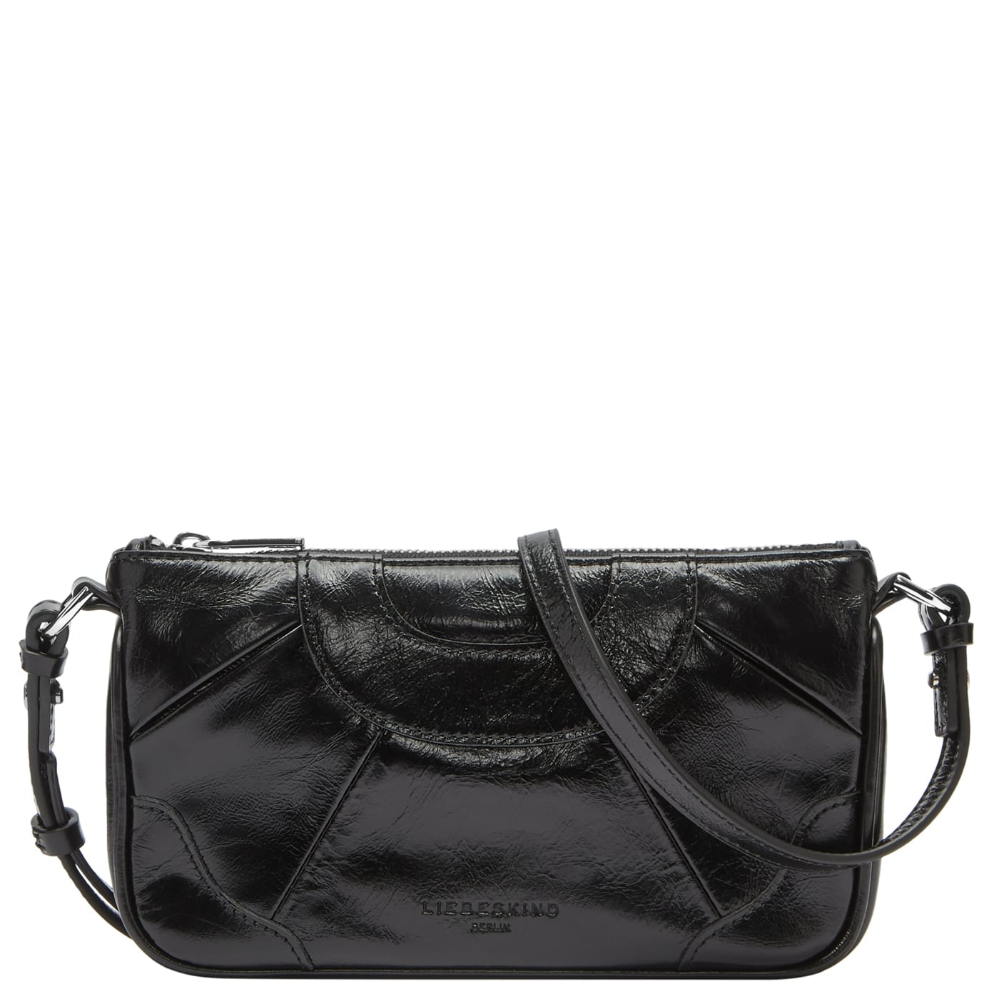 Liebeskind Berlin Umhängetasche Archive Esther Crossbody XS black, Damen Handtasche schwarz aus Leder