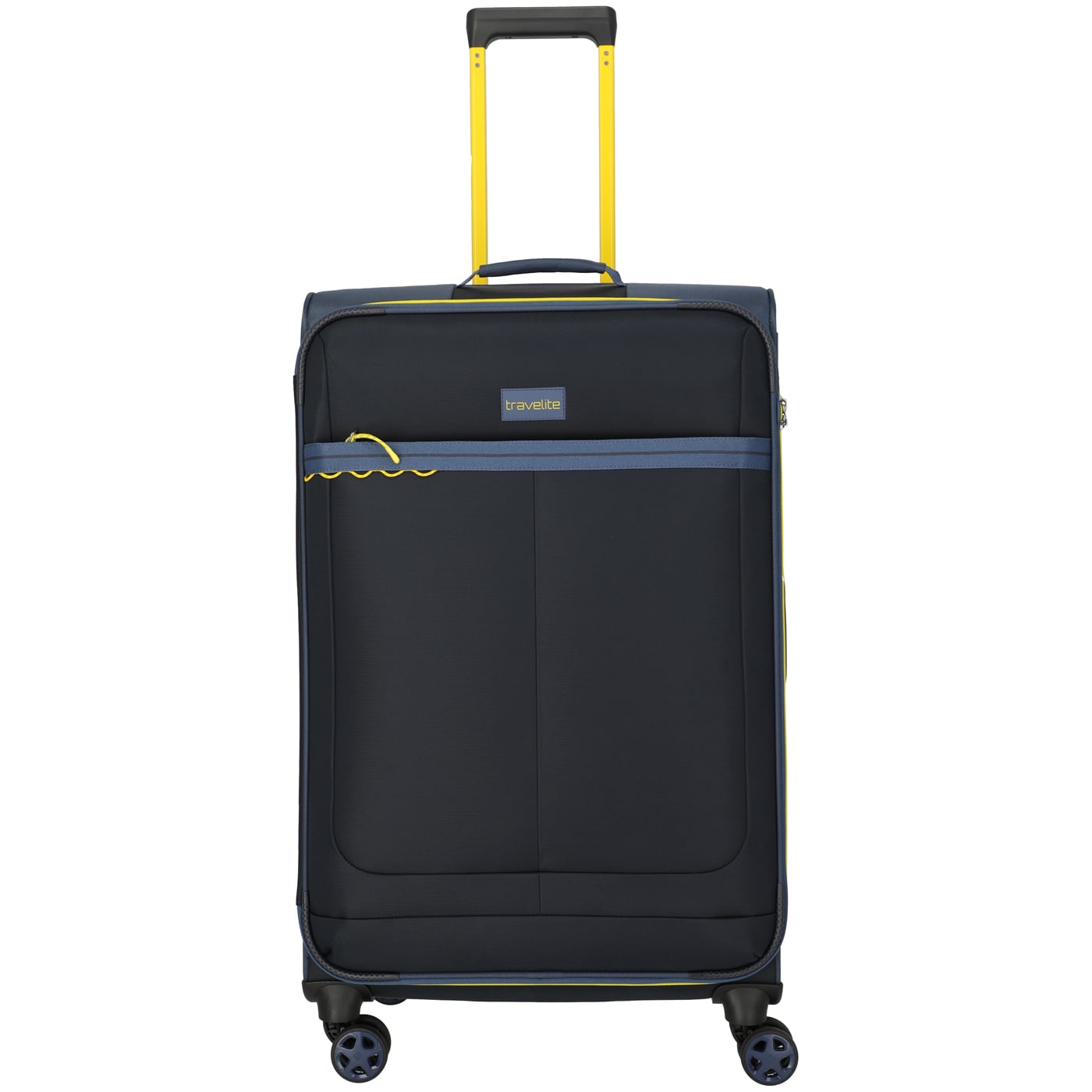 Travelite Color Craze Trolley 4W L exp. 77cm dark blue, 3,40kg leichter Polyester Stoffkoffer, Koffer blau